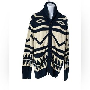 H&M LOGG Aztec, Southwest Button Down Cardigan Sz M